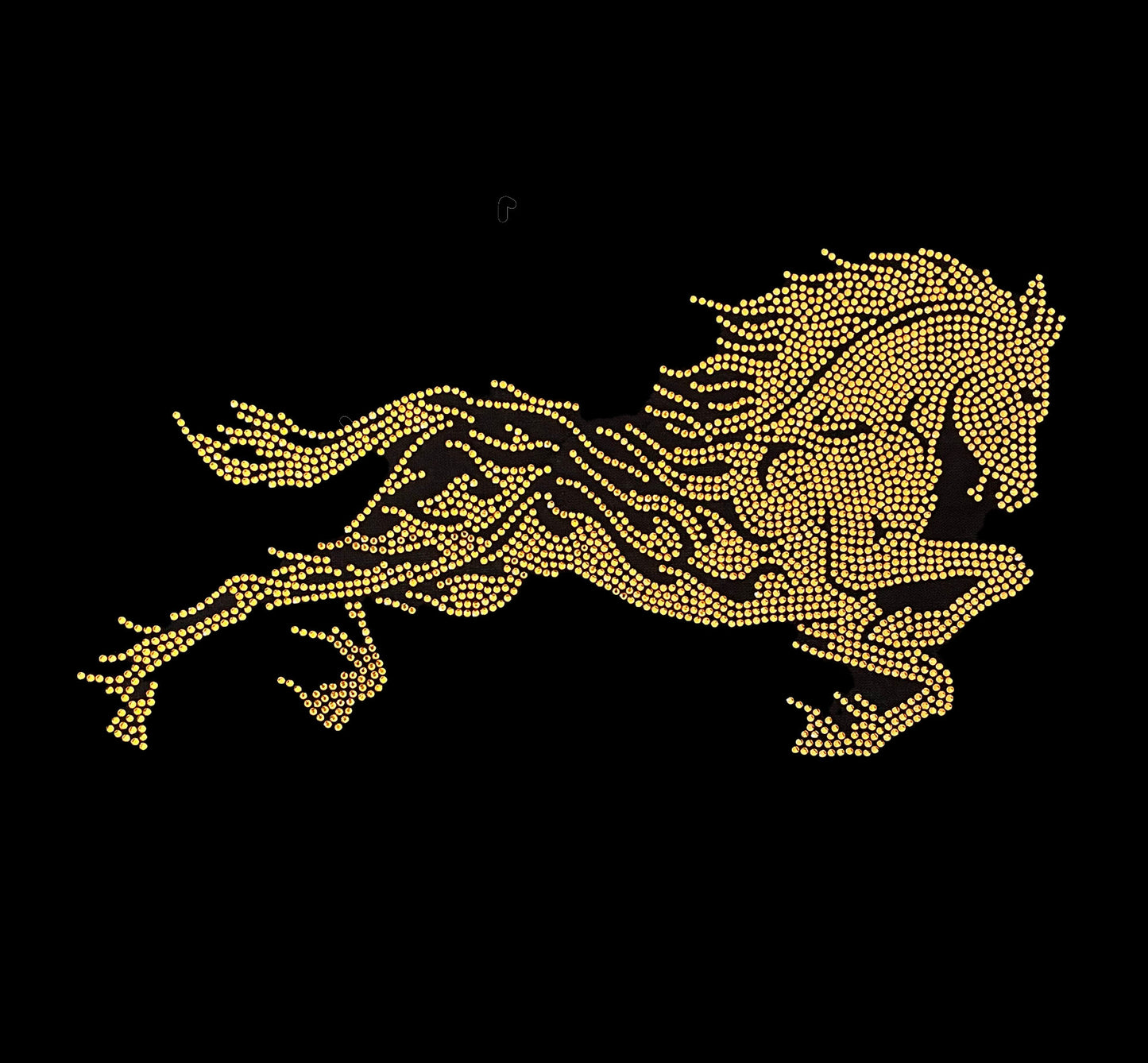 Gold Horse Iron on Heat Transfer Rhinestone Hot Fix Design By Rhinestop