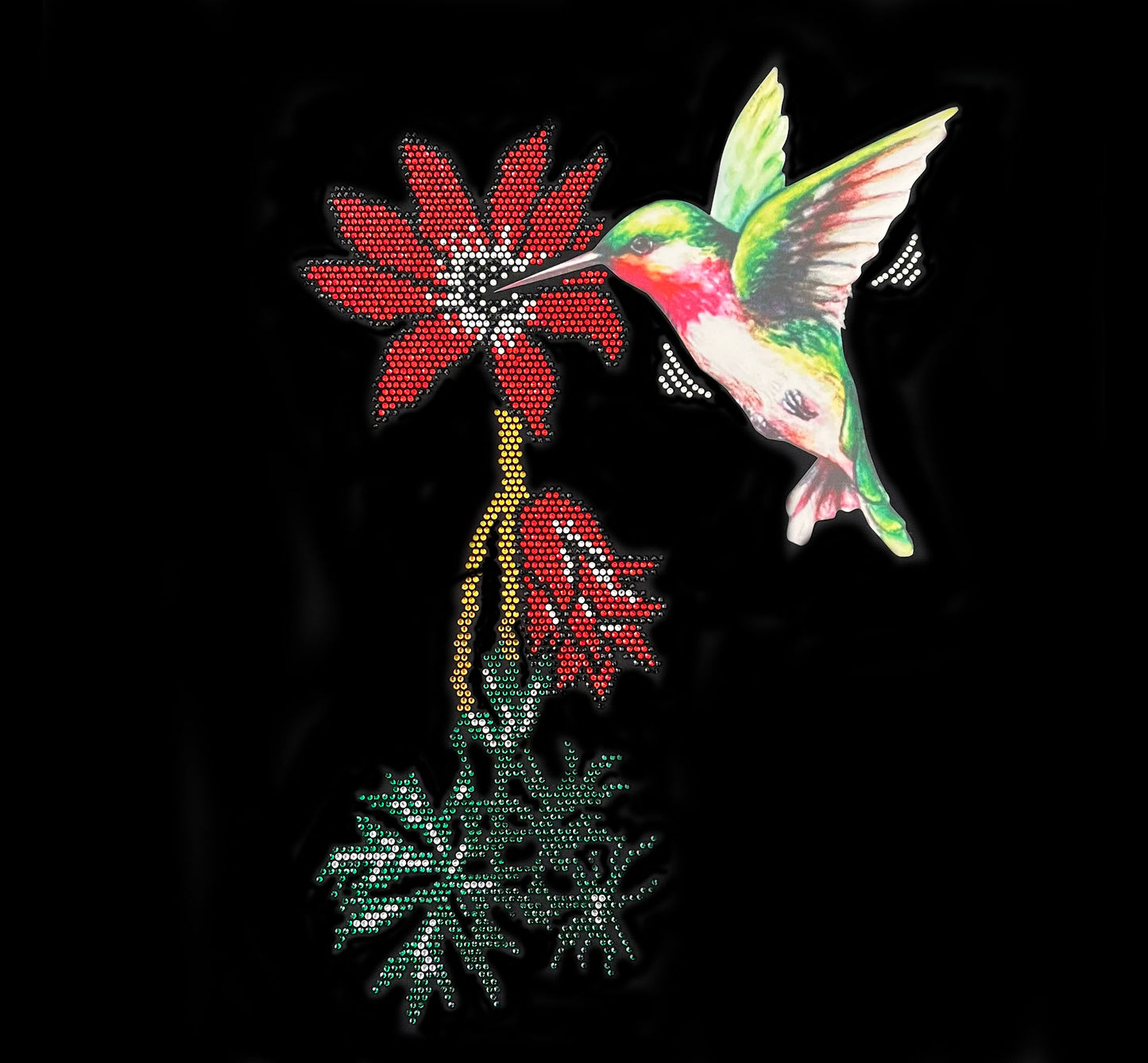 Hummingbird Rhinestone Vinyl Heat Transfer Iron on Design By Rhinestop
