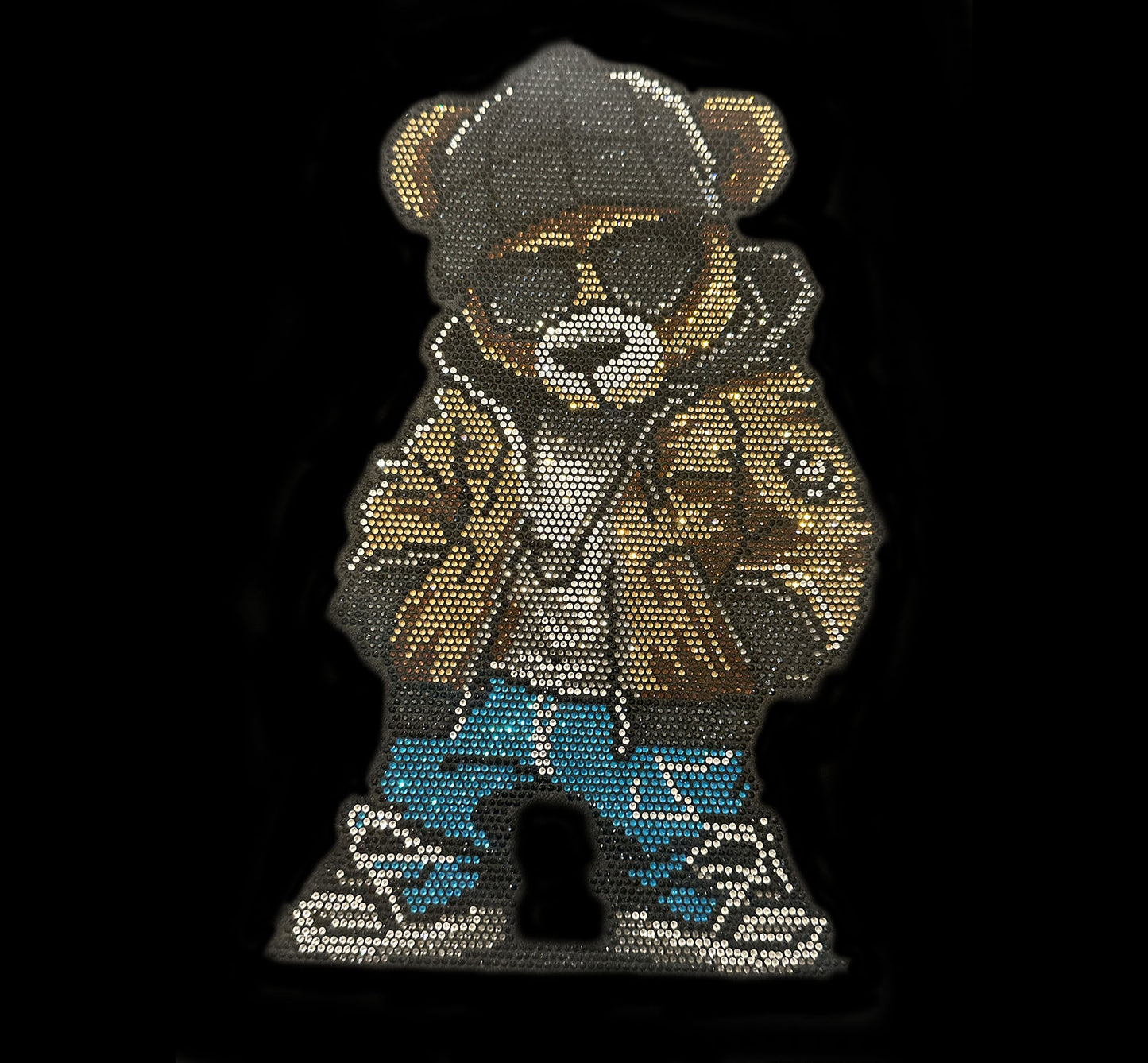 Teddy Bear Rhinestone iron on Heat transfer Bedazzled Design By Rhinestop