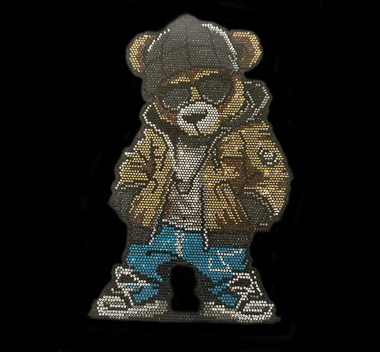Teddy Bear Rhinestone iron on Heat transfer Bedazzled Design By Rhinestop