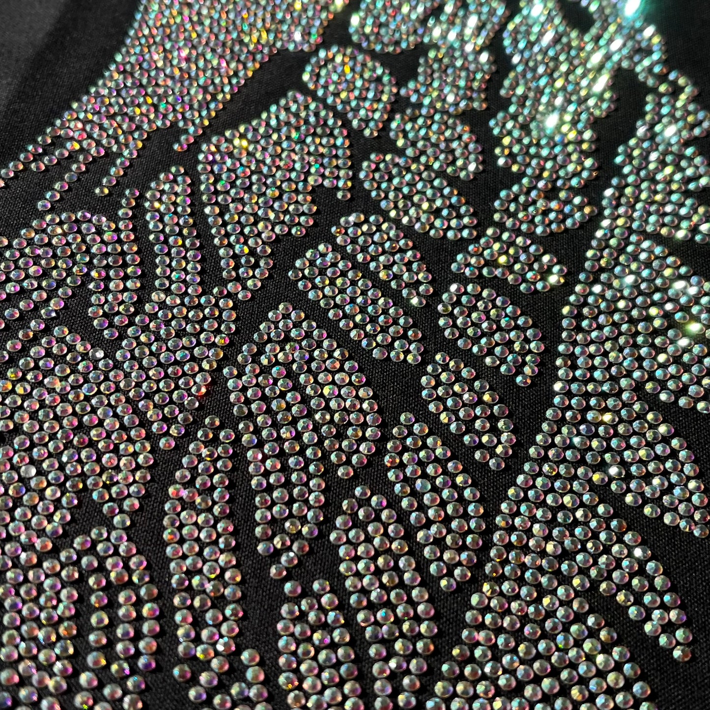 AB Crystal Angel Wings Iron on Rhinestone Heat Transfer Bling Patch Design By Rhinestop