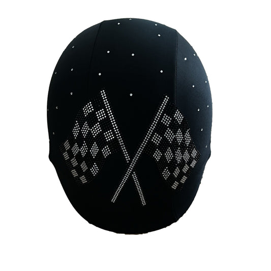 Finish flag rhinestone helmet , helmet designs , helmet covers , helmet covers for riders , bling helmets , Helmet girl design , helmet stickers