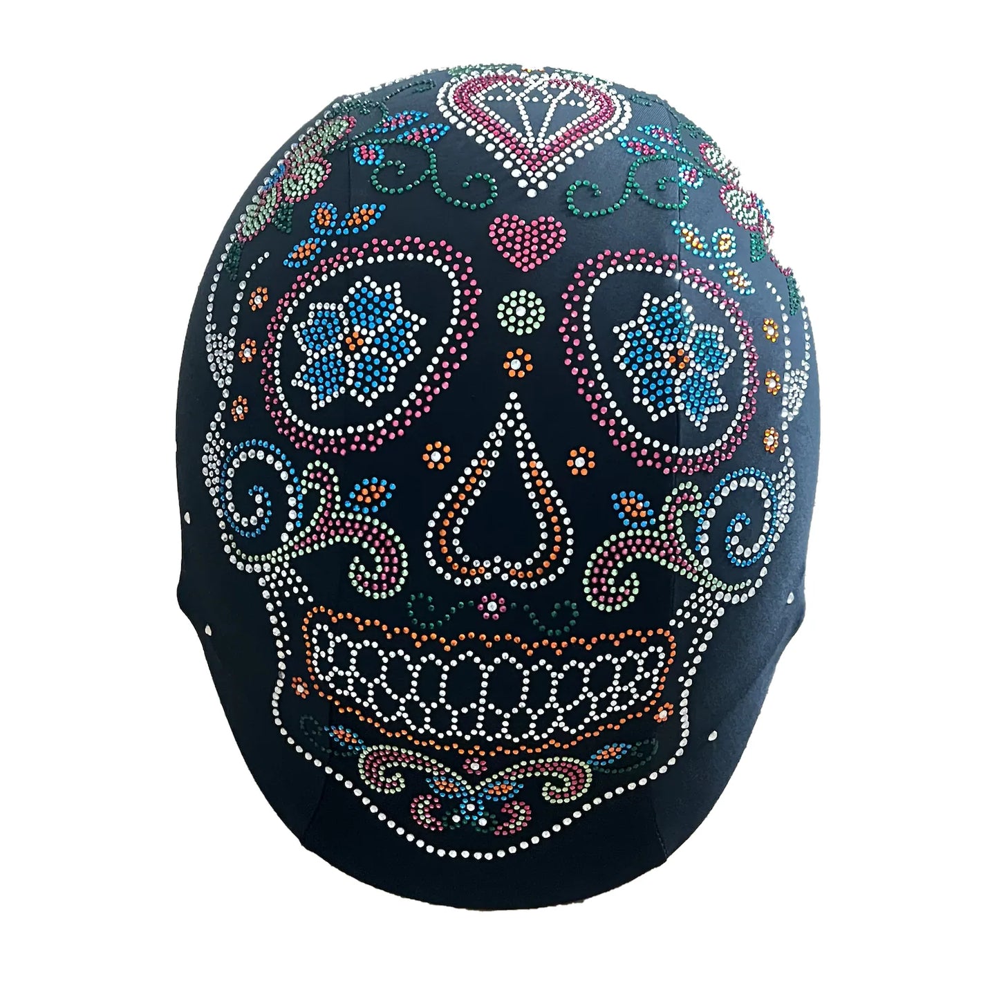 Sugar skull helmet cover, skull helmets , helmet cover , crystal helmet cover , helmet girls , motorcycle helmet covers , helmet design , funny helmets