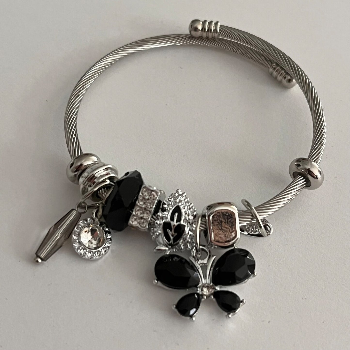 Black butterfly accessories for women , Classy bracelet for girls , Charm set girls bracelet , butterfly crystal bracelet