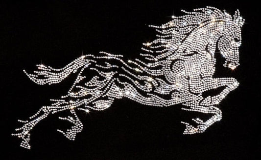 Running horse rhinestone iron on heat transfer hot fix Bling Design by Rhinestop