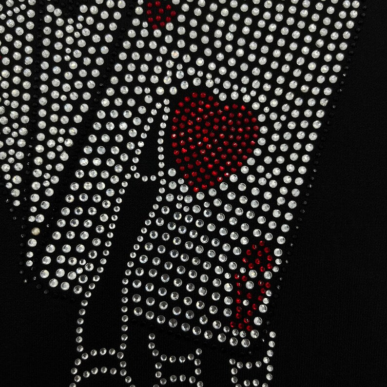 Skeleton rhinestones hand , heat transfer rhinestone sheet , rhinestone transfer , clothing rhinestone stickers , custom shirt patch