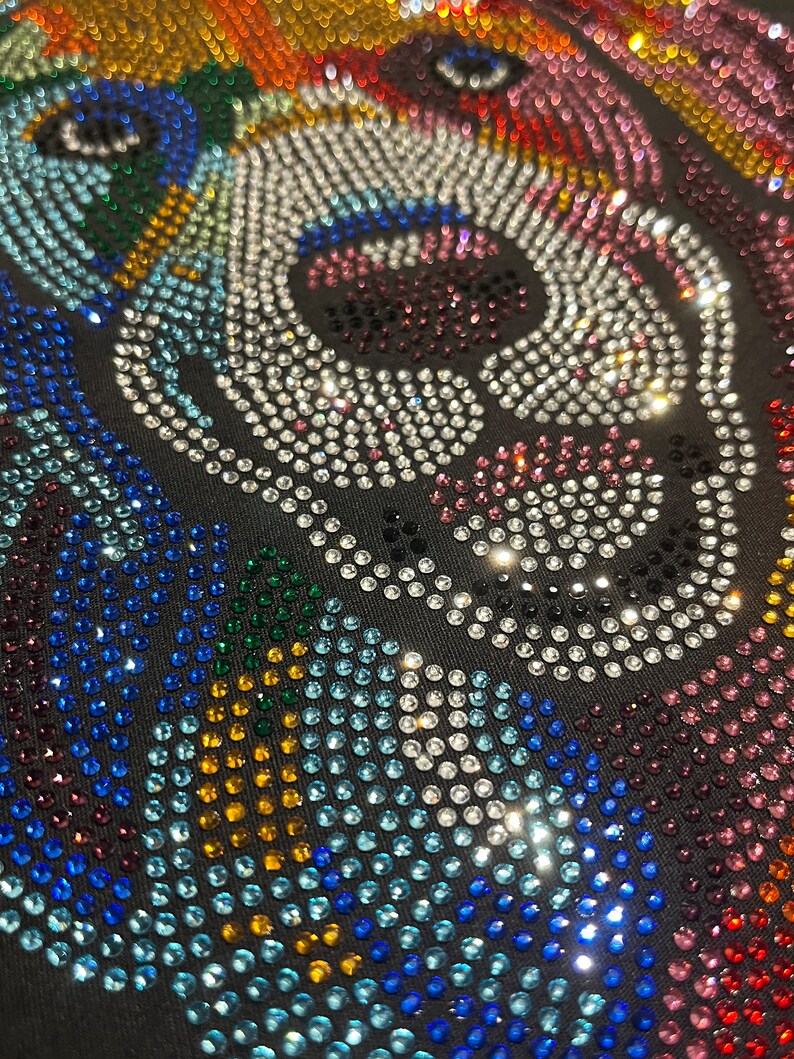 Cute Dog Mix Rhinestone Iron On Heat Transfer Design By Rhinestop