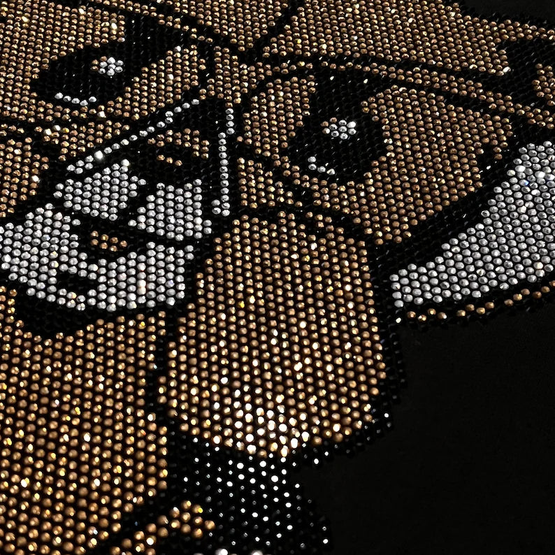 Cute Teddy Bear Iron on Rhinestone Heat Transfer Design By Rhinestop