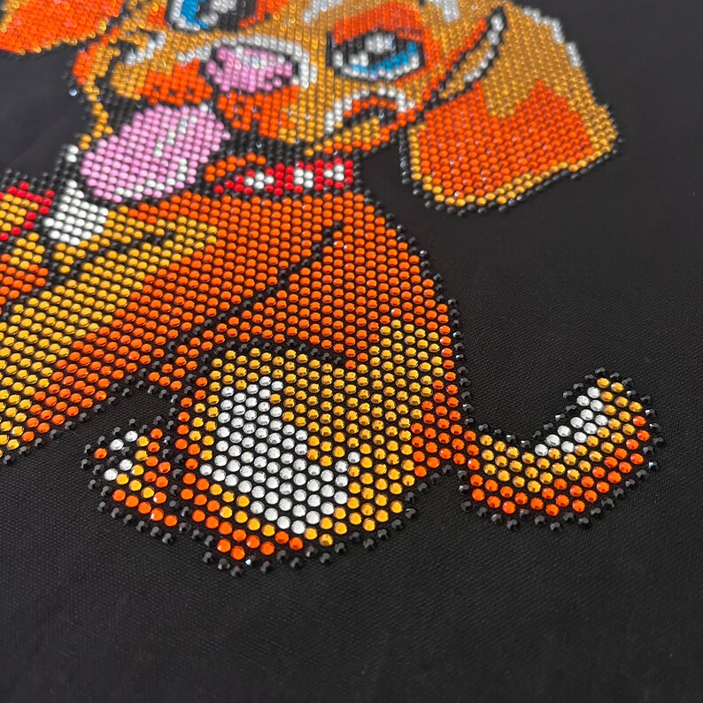 Cute Puppy Rhinestone Heat Transfer Iron On Desing By Rhinestop