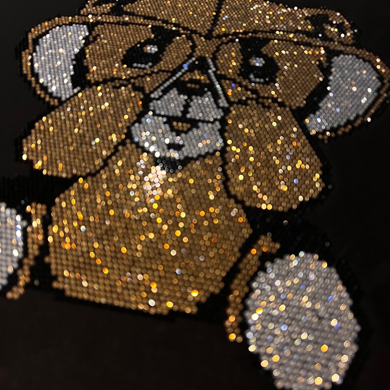 Cute Teddy Bear Iron on Rhinestone Heat Transfer Design By Rhinestop