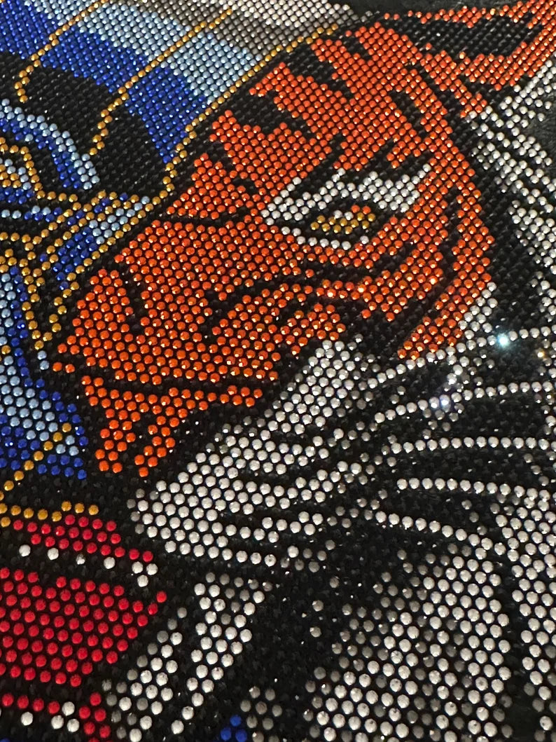 Robotic Tiger Iron on Heat Transfer Rhinestone Design By Rhinestop