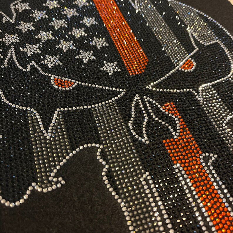 Skull iron on design sparkling skull patch rhinestone skull applique heat transfer skull design diy shirt patches hot fix rhinestone fashion