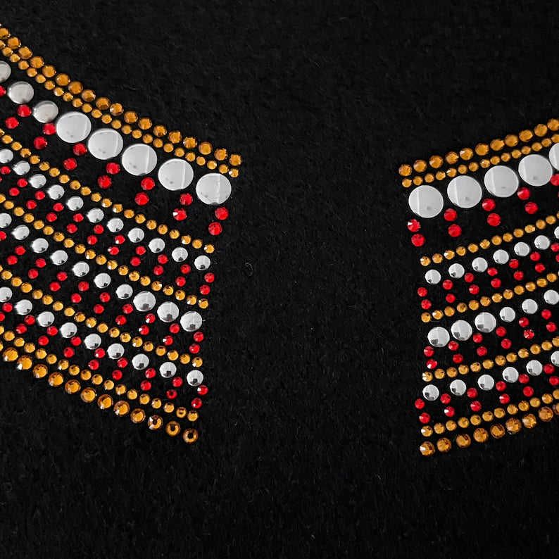 Egyptian necklace iron on design , hot fix rhinestone patch , heat transfer diy design , bling necklace patch, rhinestone applique