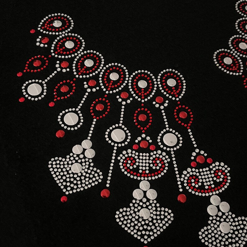 Necklace iron on transfer , heat transfer necklace patch , rhinestone applique , hot fix necklace, bling necklace design , hot fix iron on