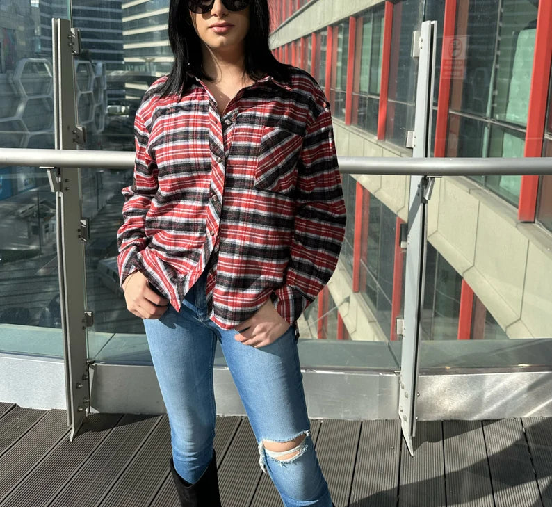 Rhinestone Eagle Design Western Shirt for Women , buffalo plaid shirt , long sleeve , casual button down blouse top