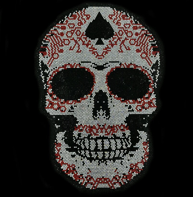 Sugar skull heat transfer patches , iron on heat transfer , sugar skull applique, clothing decal transfer, hot fix iron on designs