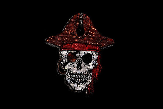 Rhinestop Pirate Skull Iron on Rhinestone Design