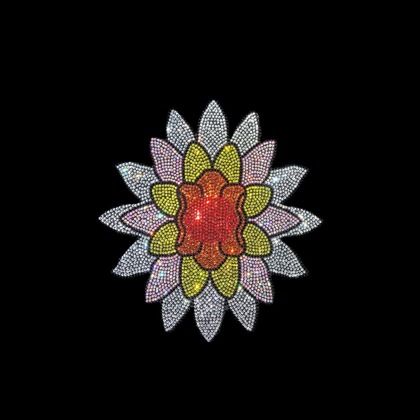 Mandala Flower Iron on Rhinestone Design Transfer