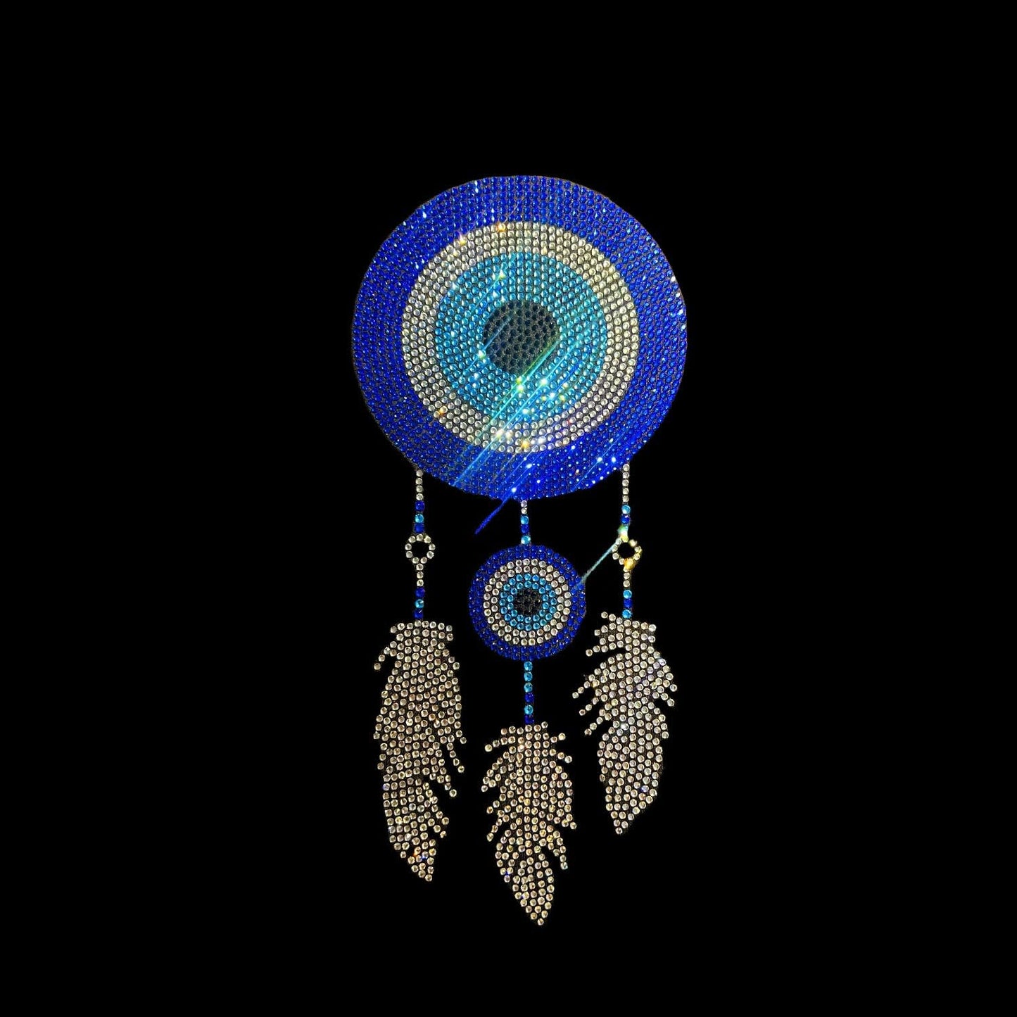 Rhinestop Evil Eye Dream Catcher Iron on Rhinestone Design