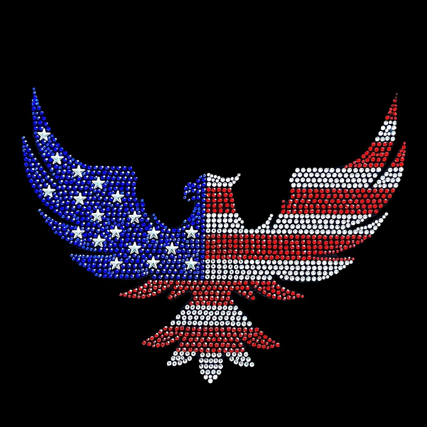American Eagle Iron on Rhinestone Transfer Bling applique patch Design By Rhinestop