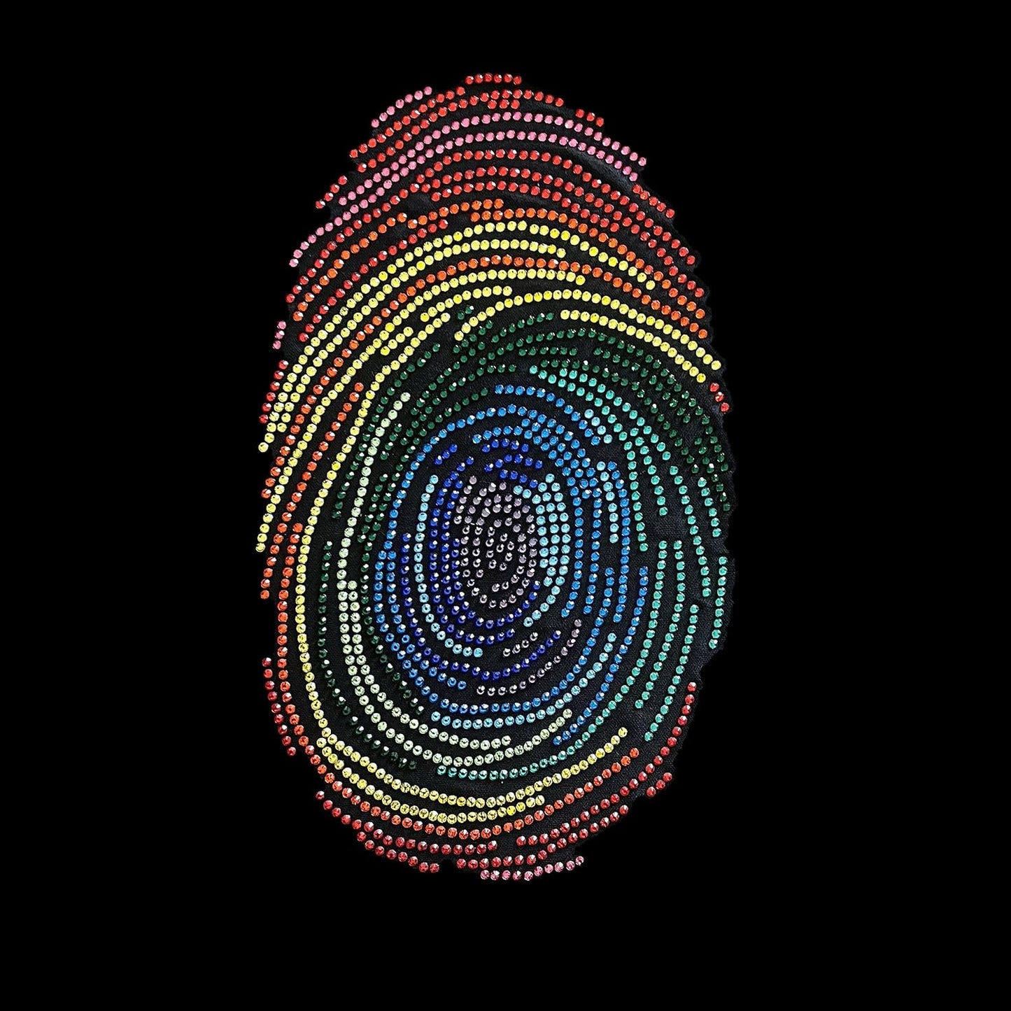 Rhinestop LGBT Finger Print Iron on Design