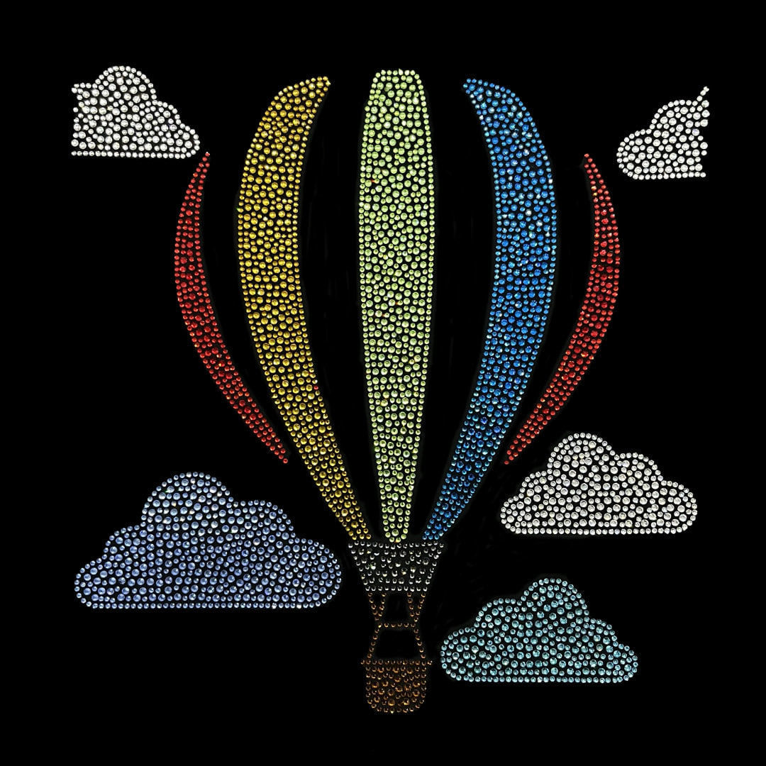 Air Balloon Rhinestone Heat Transfer iron on Design
