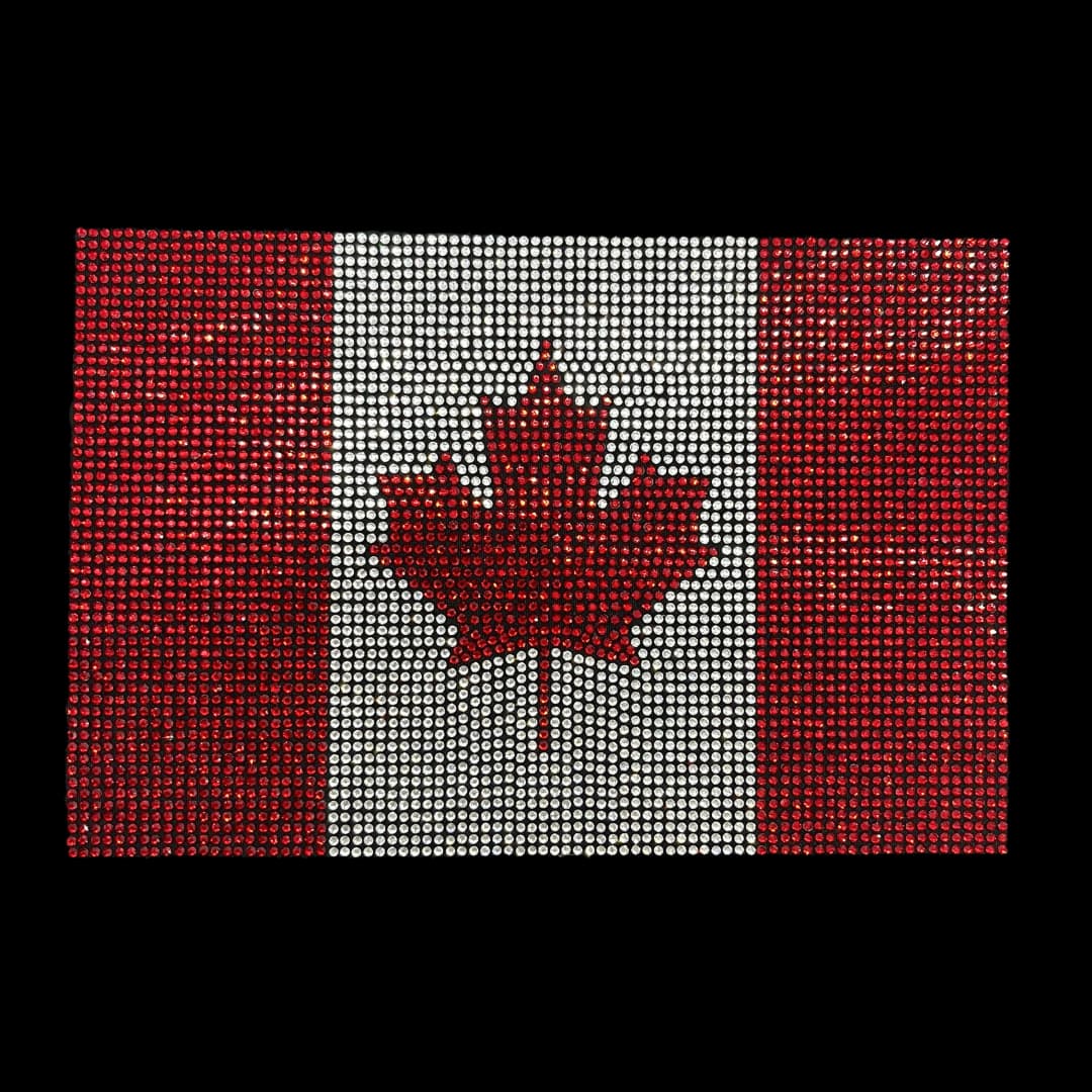 Rhinestop Canada Flag Rhinestone Heat Transfer Design