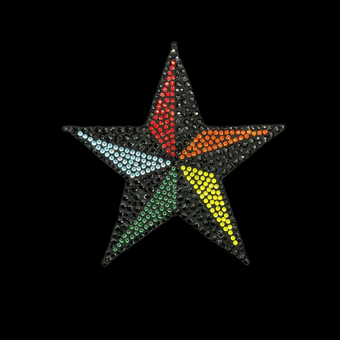 Rhinestop Colorful Star Rhinestone Heat Transfer Design