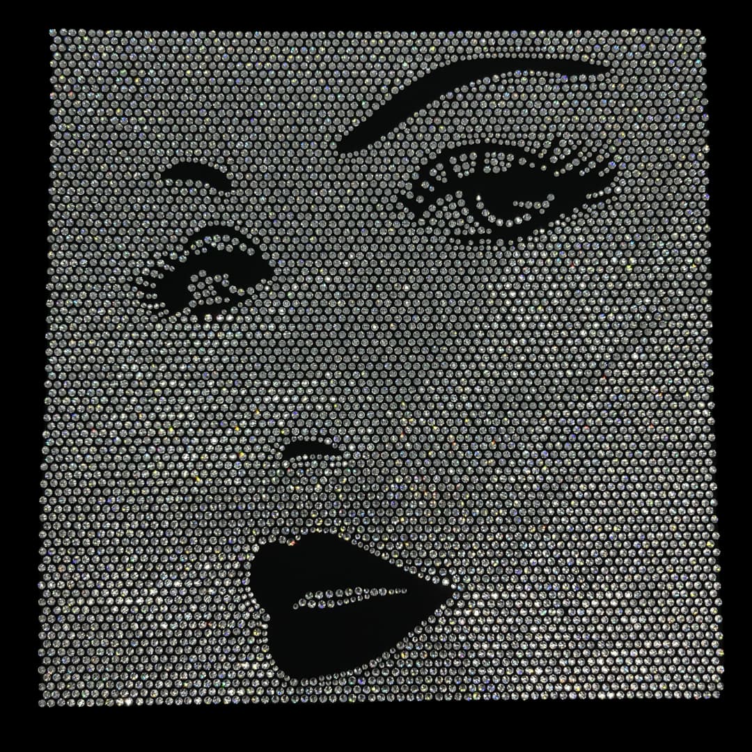 Crystal Girl Face Rhinestone Heat Transfer Iron on Bling Patch Design By Rhinestop