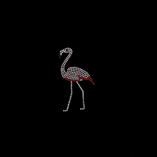 Flamingo Rhinestone Heat Transfer Iron On Design Patch By Rhinestop