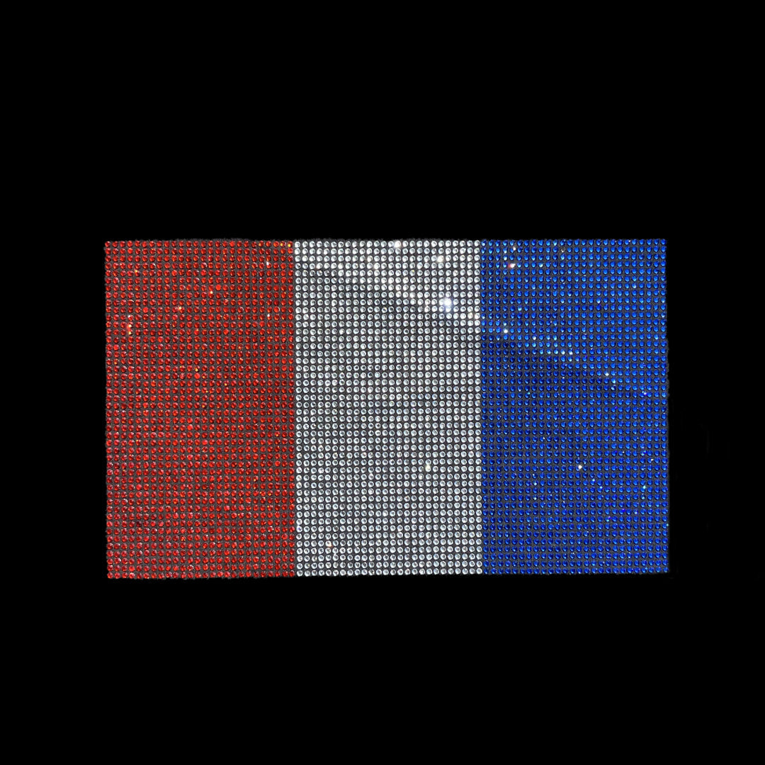 Rhinestop France Flag Rhinestone Heat Transfer Design