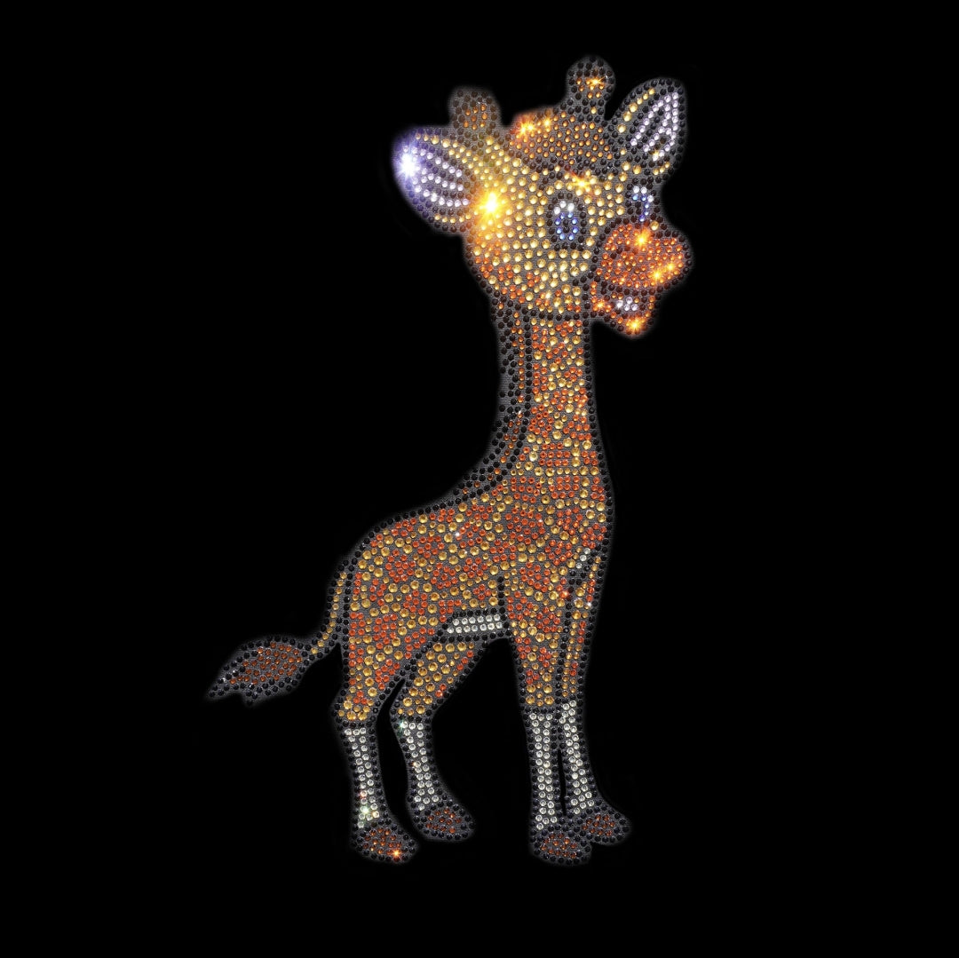 Giraffe Rhinestone Iron On Heat Transfer Applique By Rhinestop