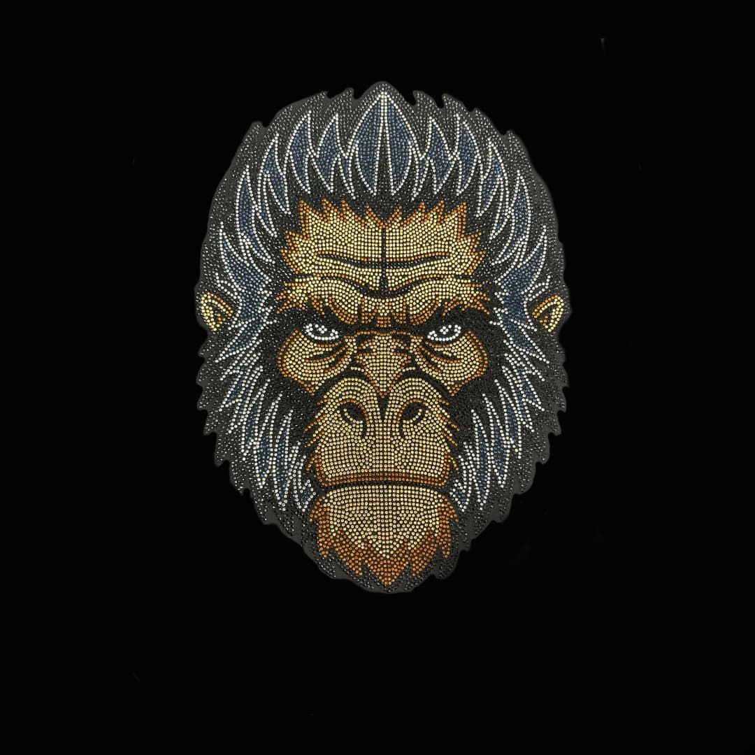Gorilla Iron on Rhinestone Heat Transfer Design By Rhinestop