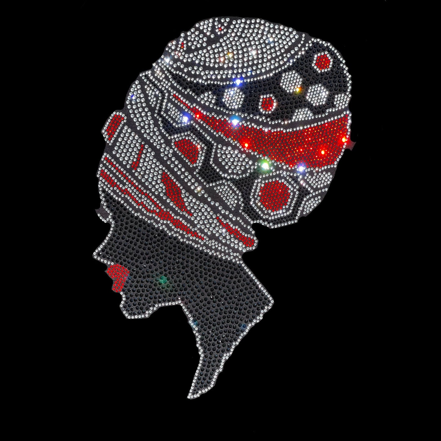 Rhinestop Lady with Duka Iron on Rhinestone Design