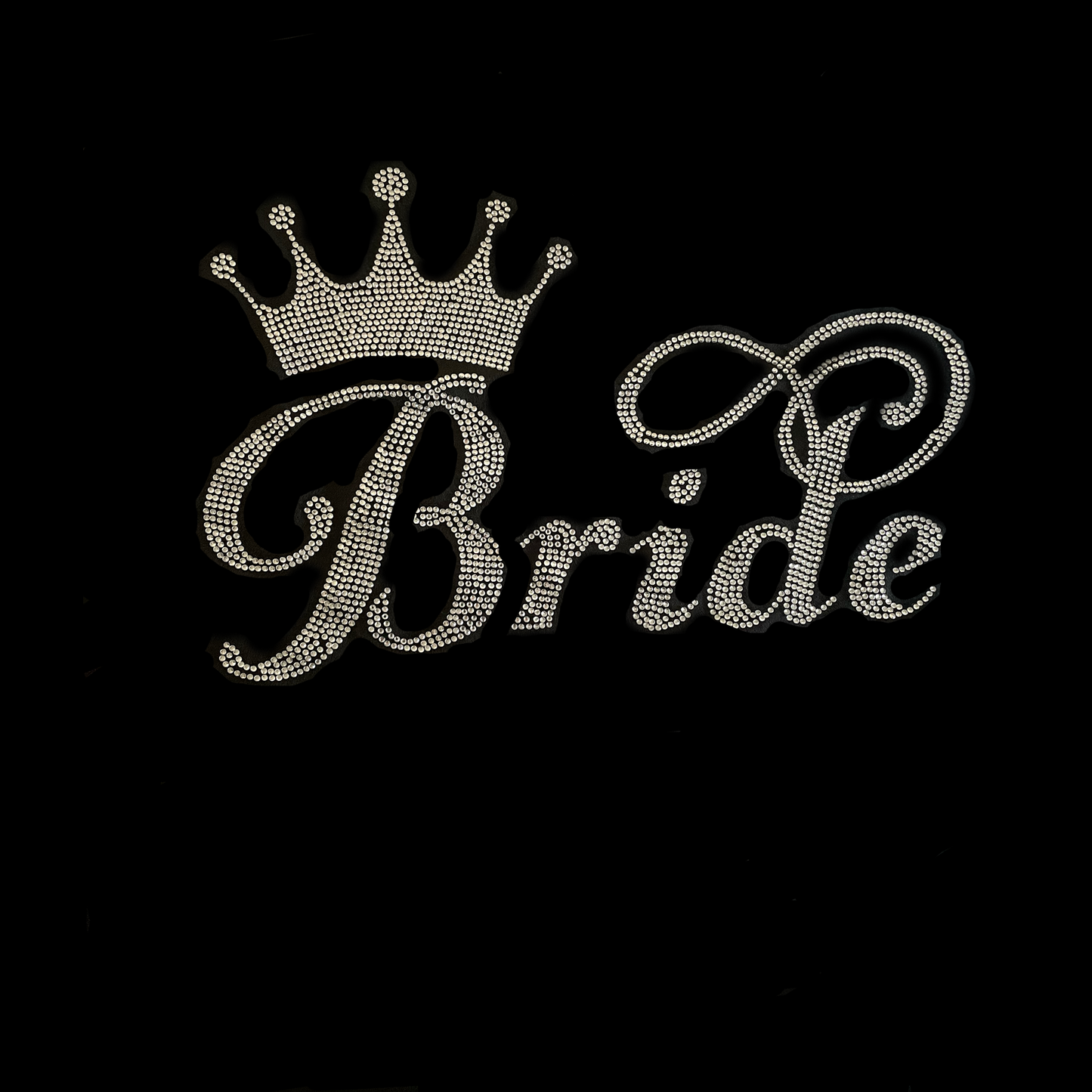 Bride Saying with Crown Rhinestone Iron on Heat Transfer Design By Rhinestop
