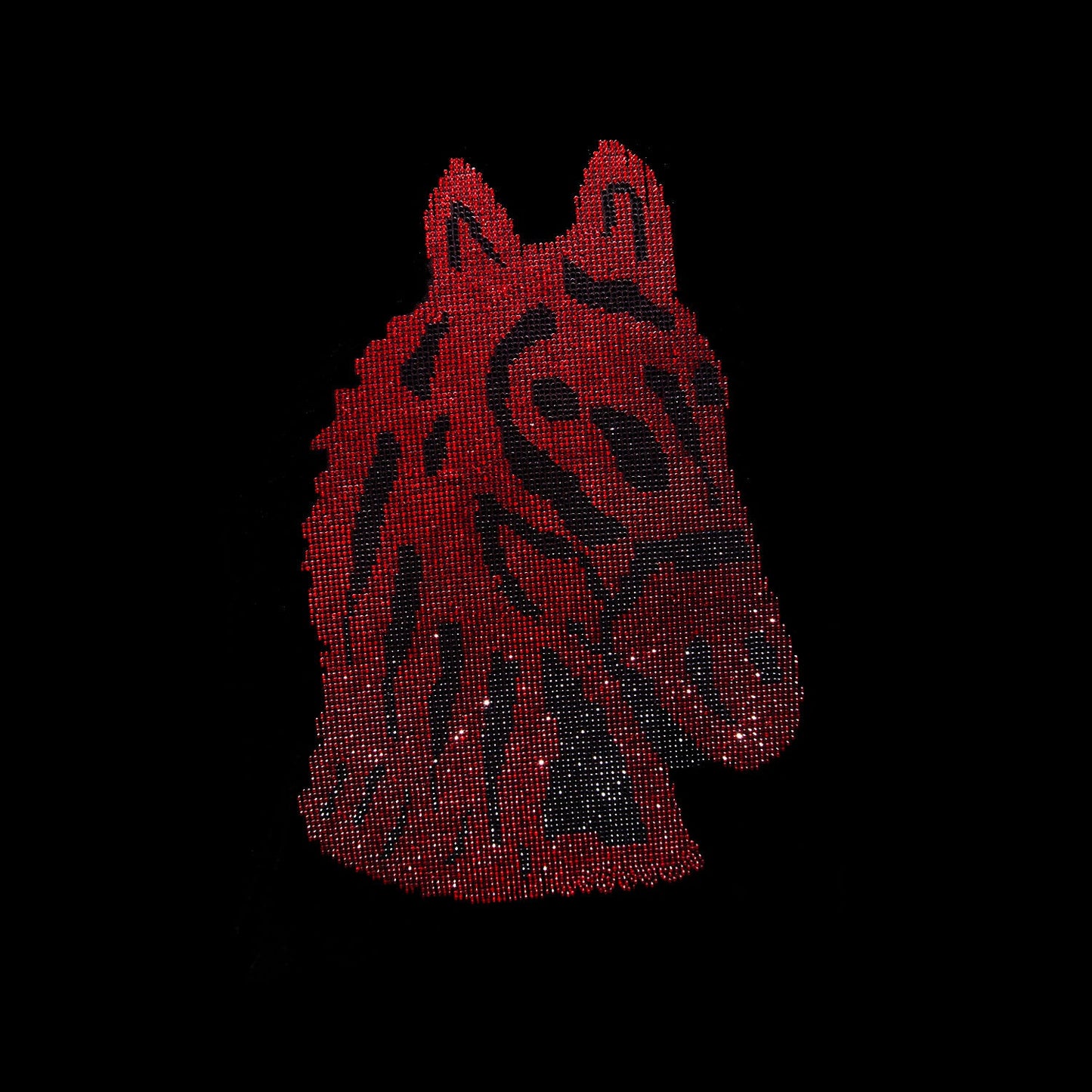 Rhinestop Red Horse Iron on Rhinestone Design