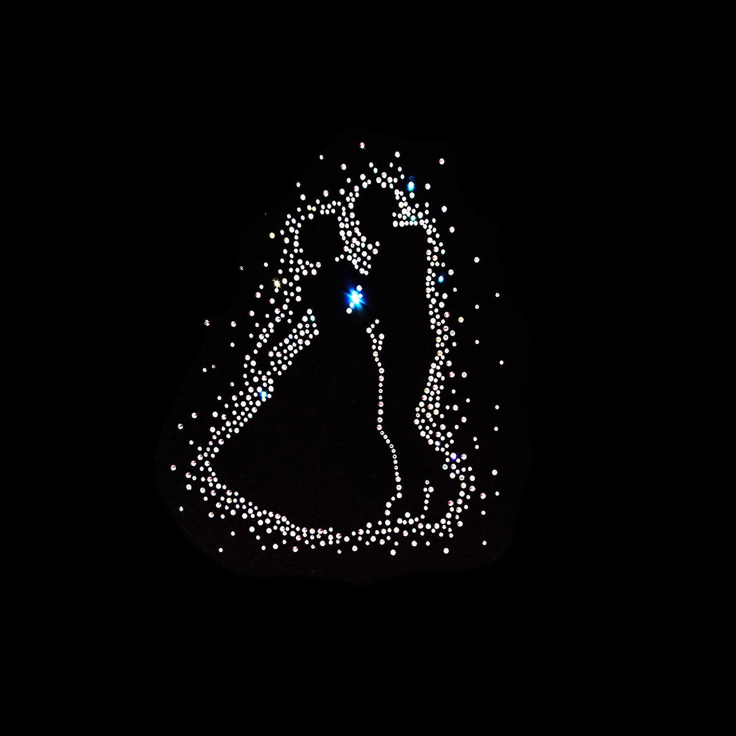 Rhinestop Groom and Bride Rhinestone Iron On Heat Transfer