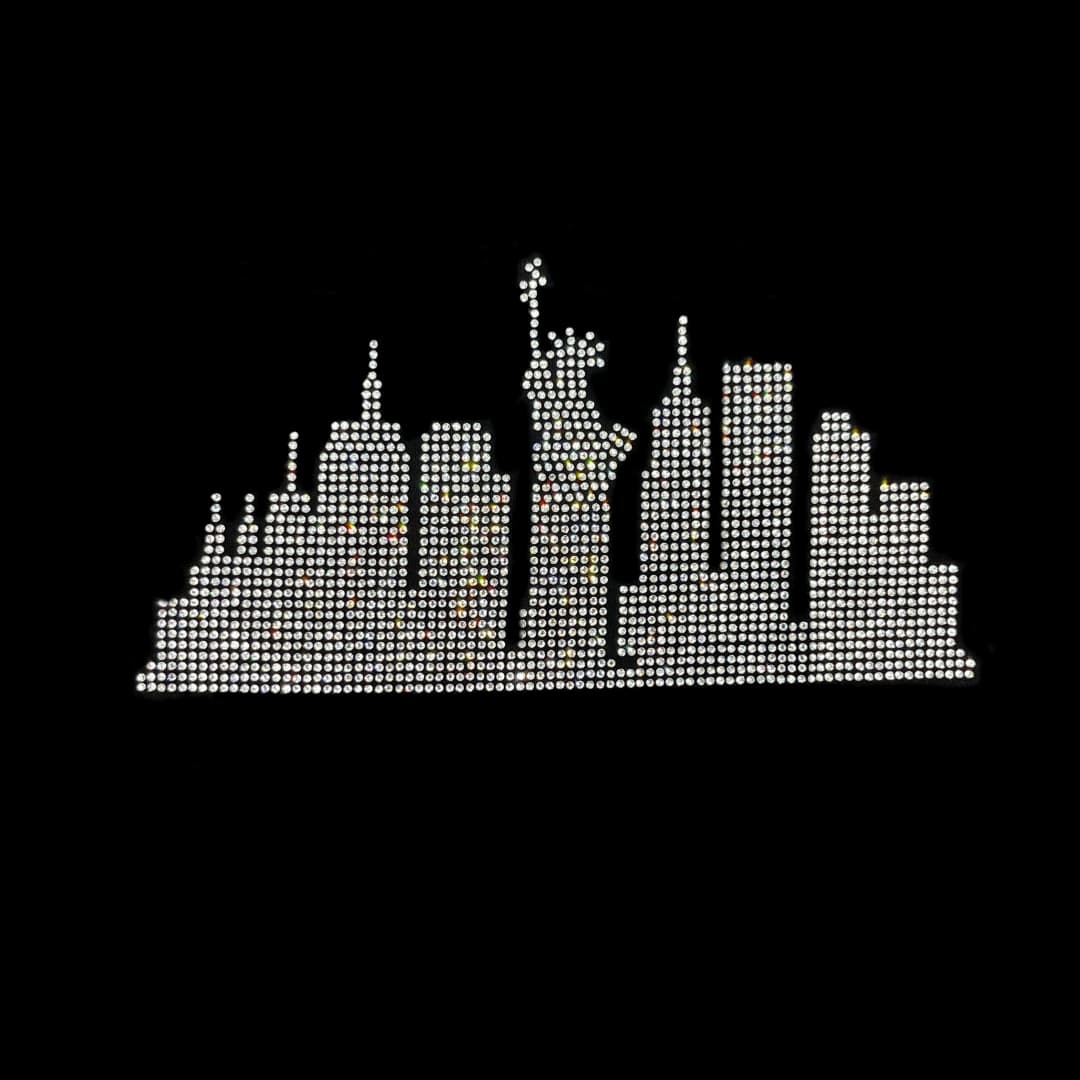 Rhinestop NewYork Rhinestone Heat Transfer Design