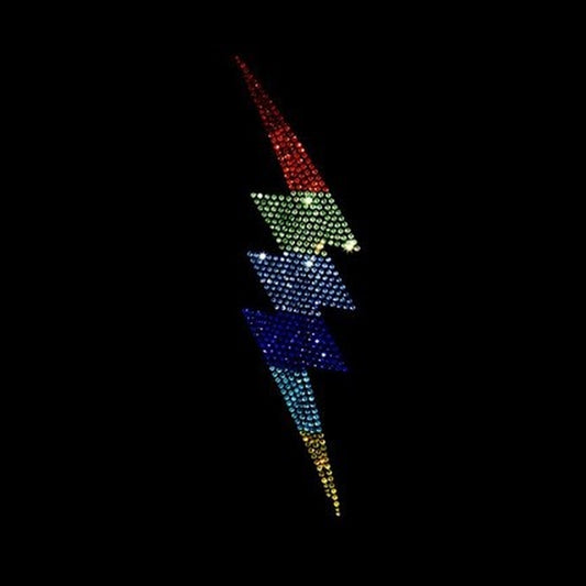 Rhinestop Rainbow Lightning Rhinestone Heat Transfer Design