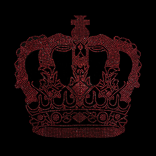 Rhinestop Red Crown Rhinestone Iron On Heat Transfer
