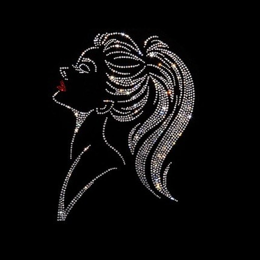 Red Lip Girl Rhinestone Heat Transfer Bling Design By Rhinestop