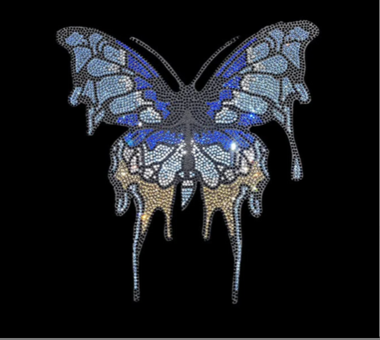 Crystal Butterfly Iron on Rhinestone Hot fix Design