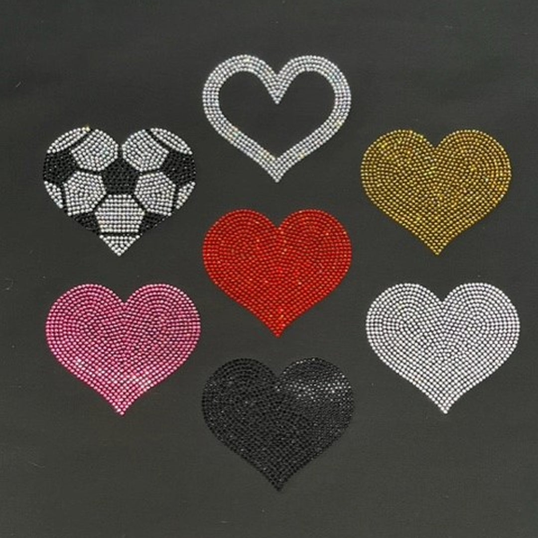 Multi Small Hearts Rhinestone Iron On Heat Transfers