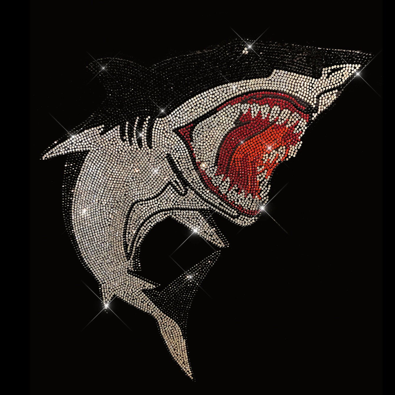 Shark Rhinestone Iron On Heat Transfer Design By Rhinestop