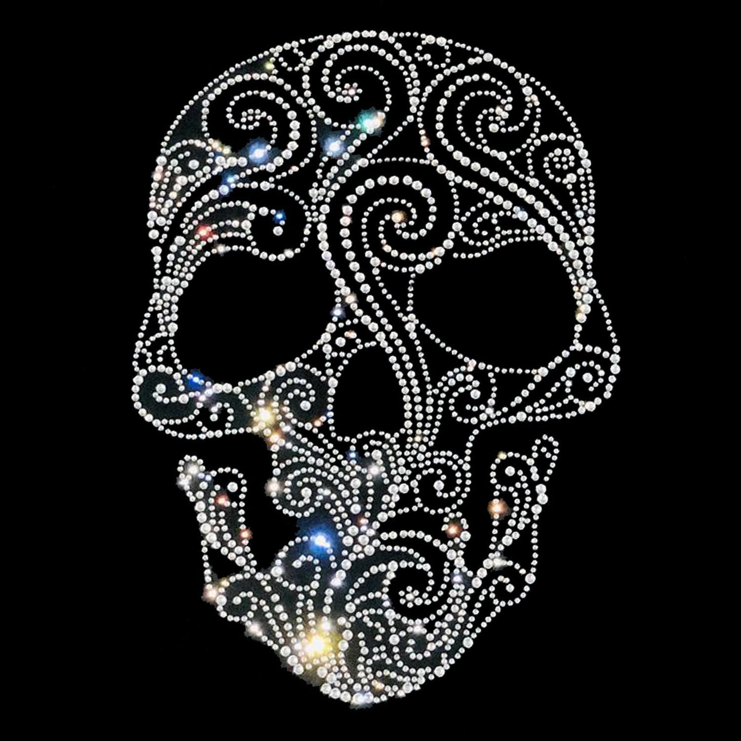 Classy Skull Rhinestone Iron On Heat Transfer by Rhinestop