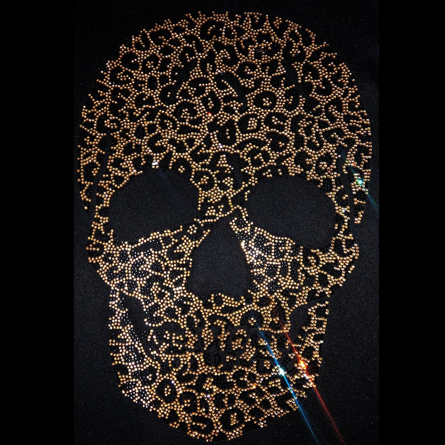Rhinestop Leopard Skull Rhinestone Iron On Heat Transfer