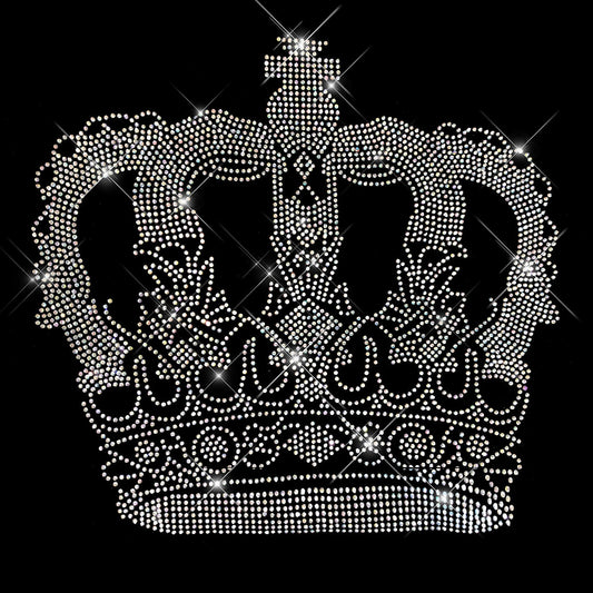Rhinestop Clear Crown Rhinestone Iron On Heat Transfer