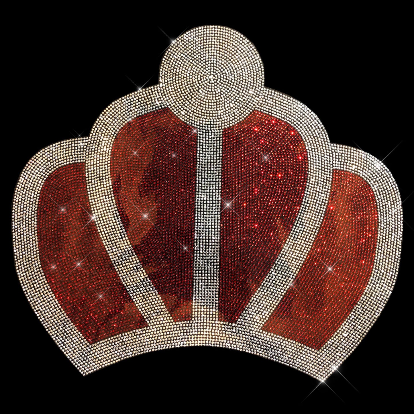 Rhinestop Red Big Crown Rhinestone Iron On Heat Transfer