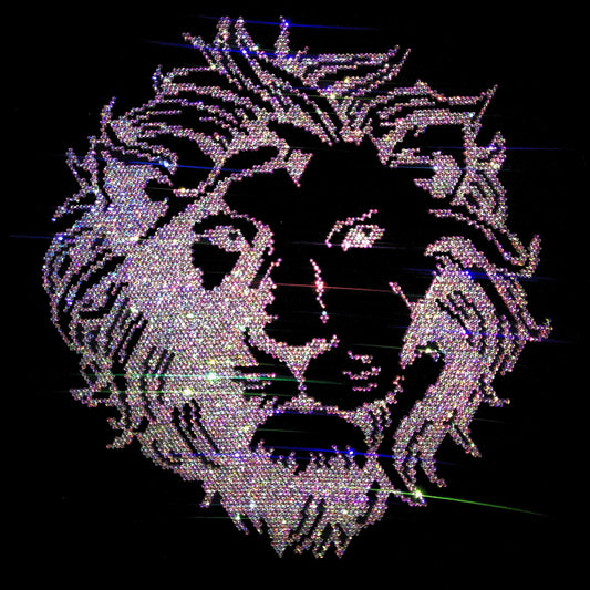 Lion Rhinestone Iron On Heat Transfer Design by Rhinestop