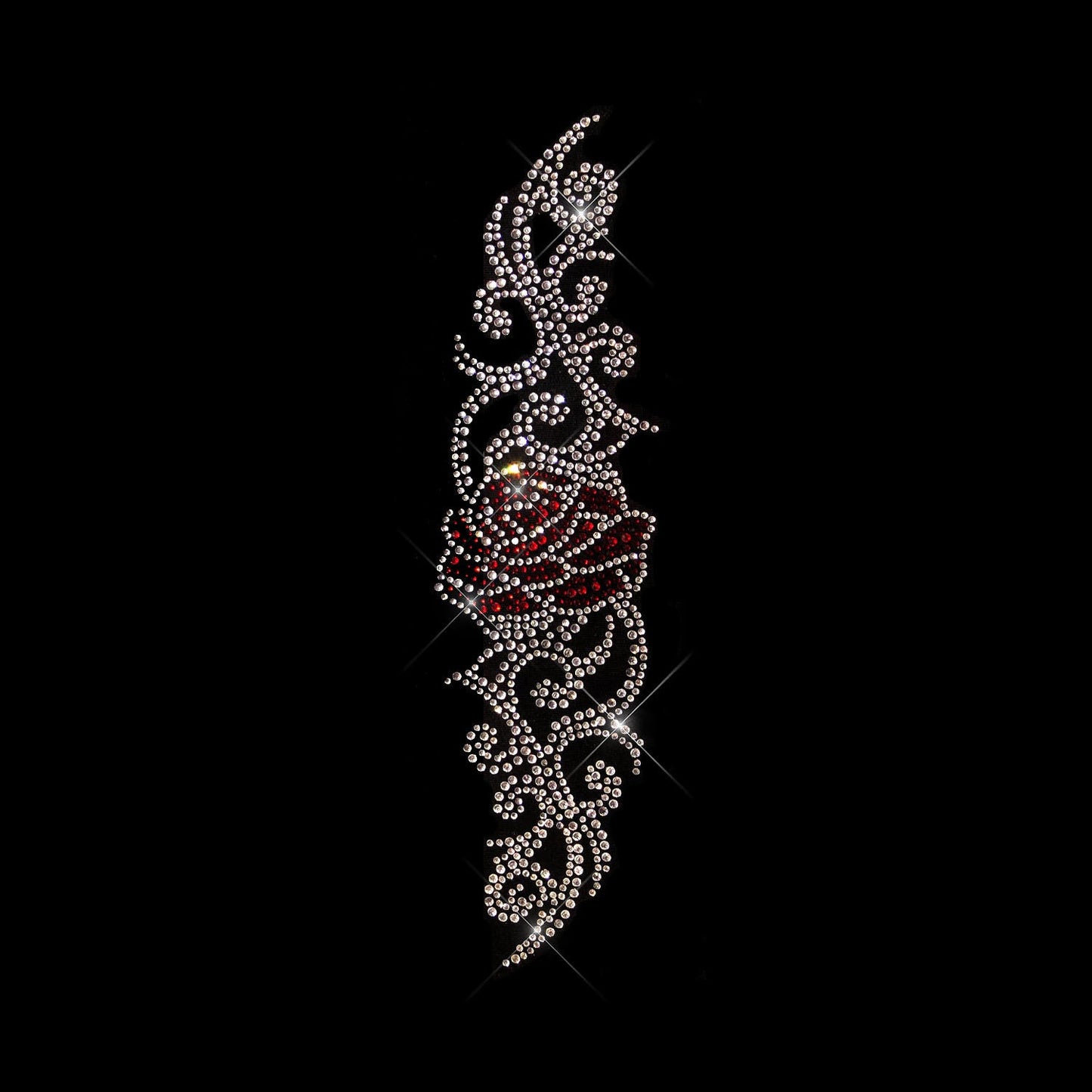 Rose Sleeve Iron on Rhinestone Bling Transfer Design By Rhinestop